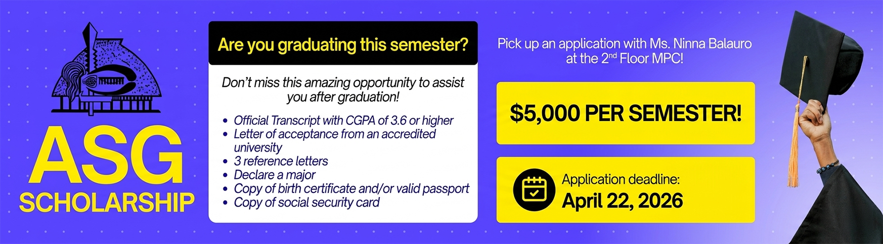 ASG Scholarship Applications Now Available